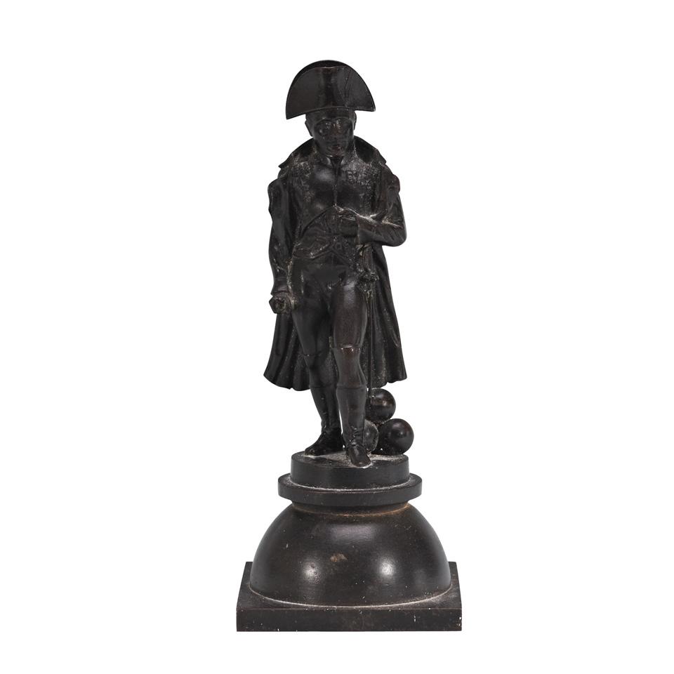 French Patinated Cast Iron Figure of Napoleon, 19th century