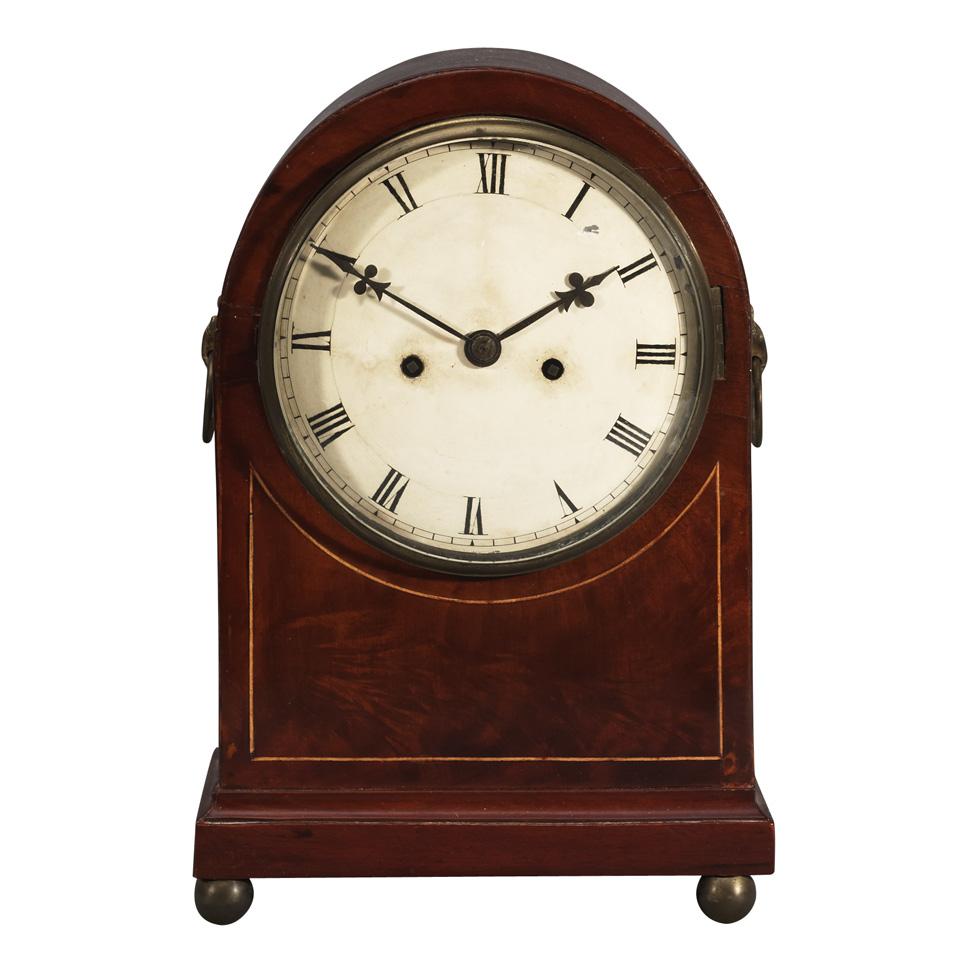 English Regency Mahogany Bracket Clock, Thos. Bennett, Coggeshell, c.1820