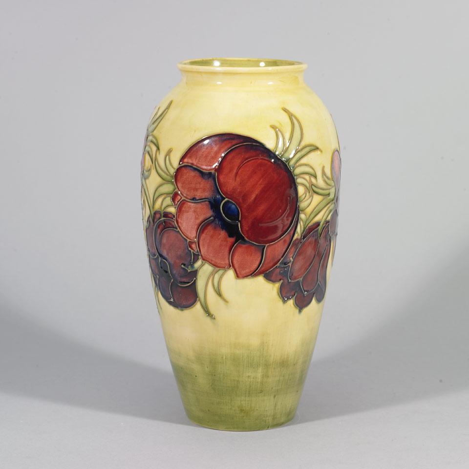 Moorcroft Anemone Vase, 9/100, dated 1984