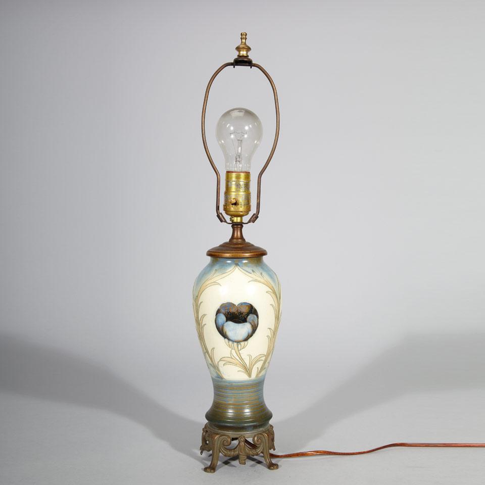 Moorcroft Poppy Panels Table Lamp, c.1930