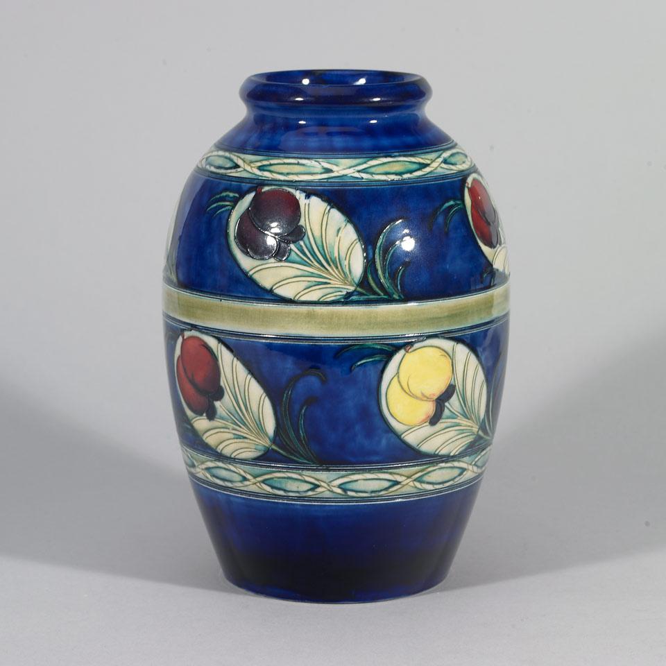 Moorcroft Banded Wisteria and Peacock Feather Vase, c.1928-30