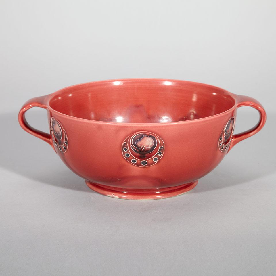 Macintyre Moorcroft Red Flamminian Two-Handled Bowl, for Liberty & Co., c.1906-13