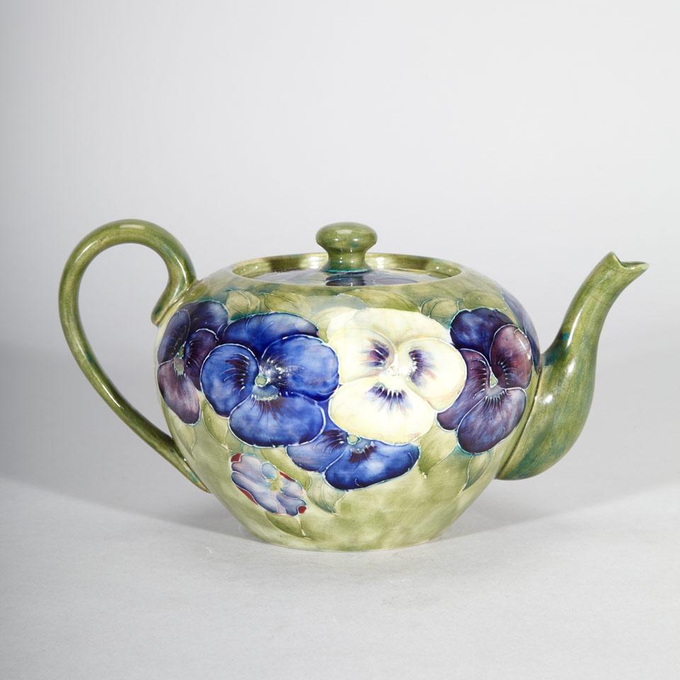 Macintyre Moorcroft Pansy Teapot, c.1911-13