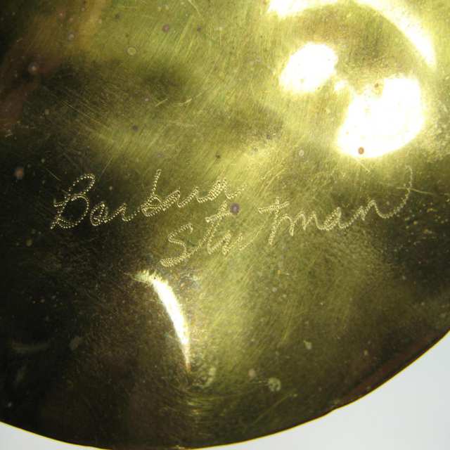 Barbara Stutman Gold Tone Metal Abstract Brooch