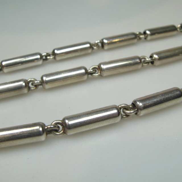 N.E.From Danish Sterling Silver Cylinder Link Bracelet And Necklace