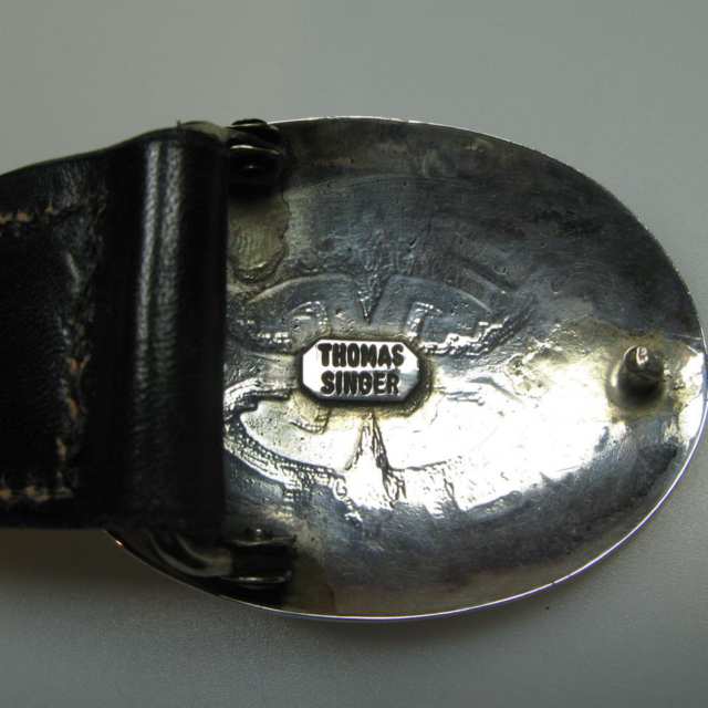 Thomas Singer Navajo American Silver And Leather Belt
