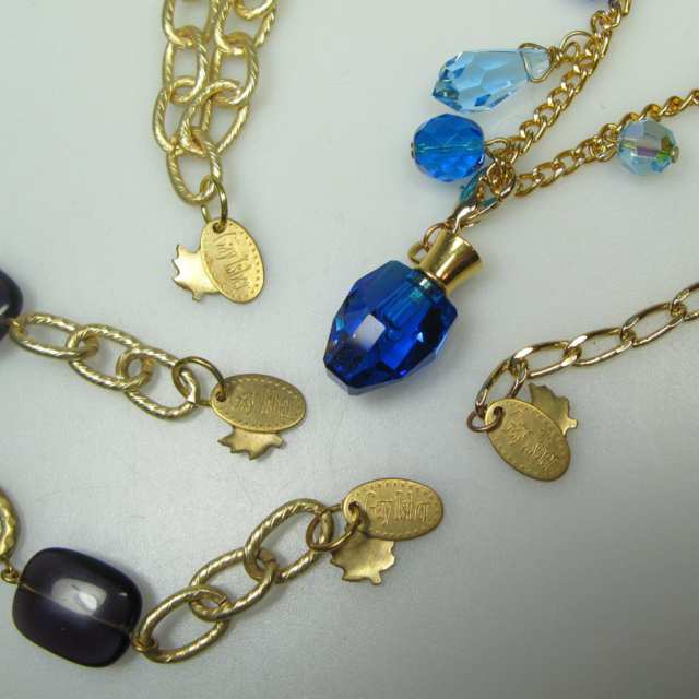 2 Gay Isber Gold Tone Metal Necklaces