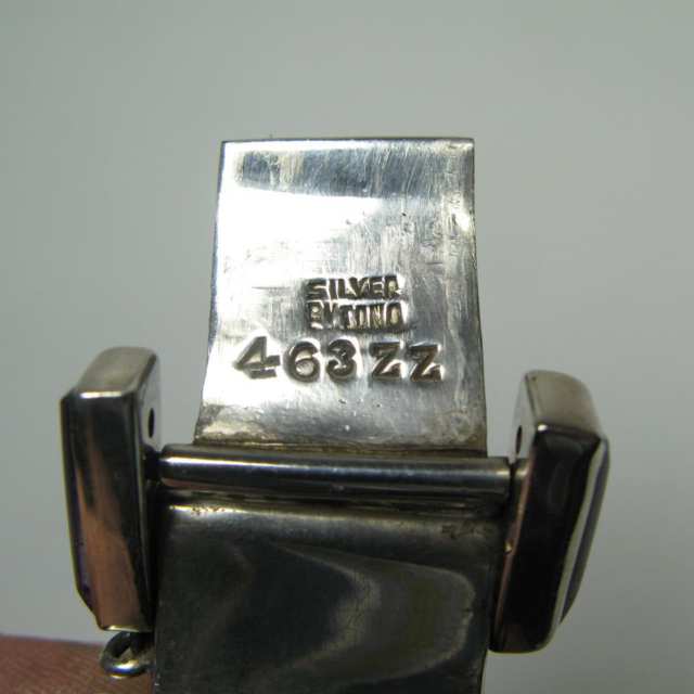 Antonio Pineda Mexican Silver Rectangular Link Bracelet