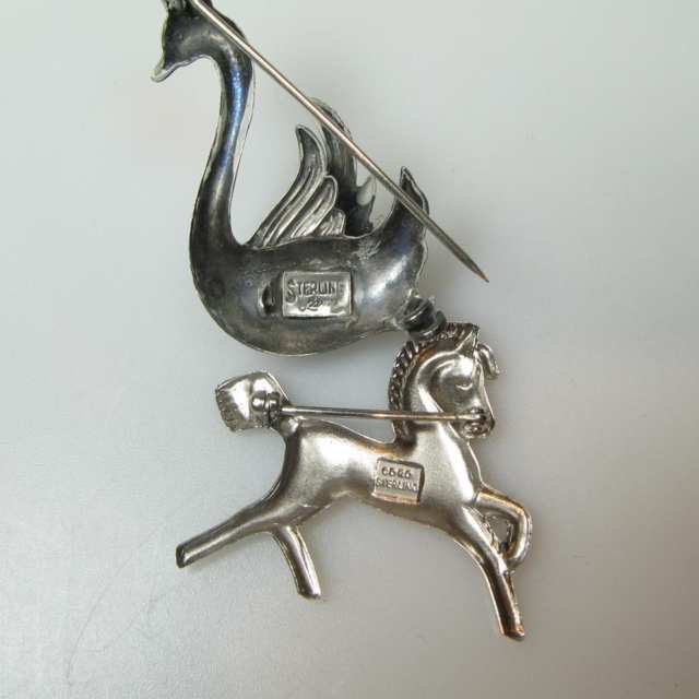 4 Coro Sterling Silver Animal Pins