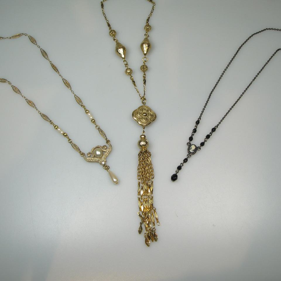 Three 1928 Metal Chains And Pendants