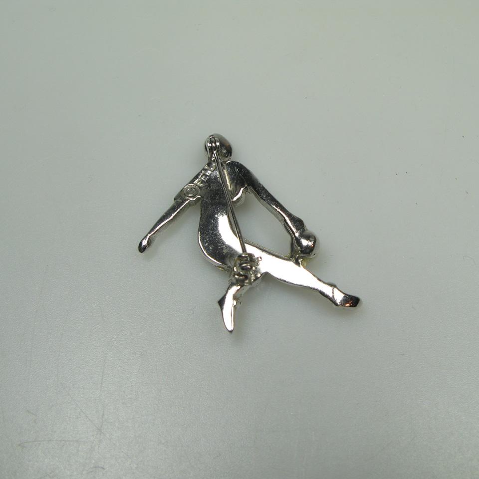 Pell Silver Tone Metal Figural Brooch