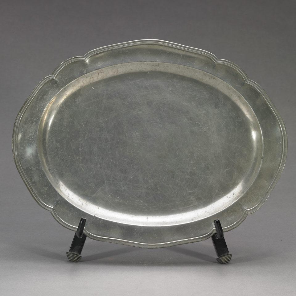 English Pewter Oval Platter, c.1750