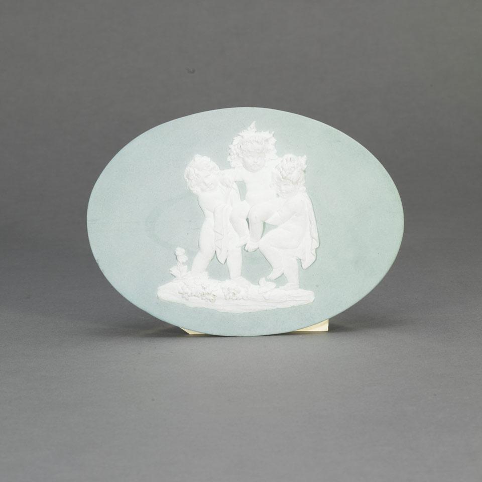 Wedgwood Oval Blue and White Jasper Plaque, 19th century