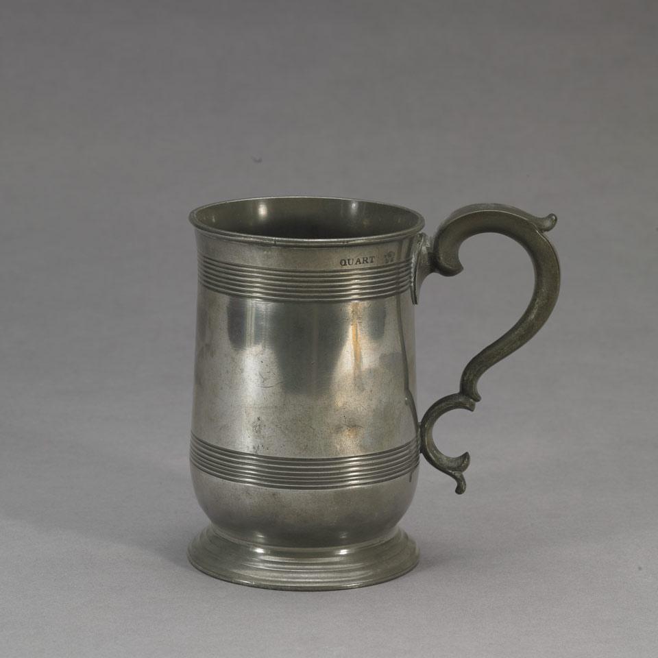 English Pewter Baluster Mug, late 19th century