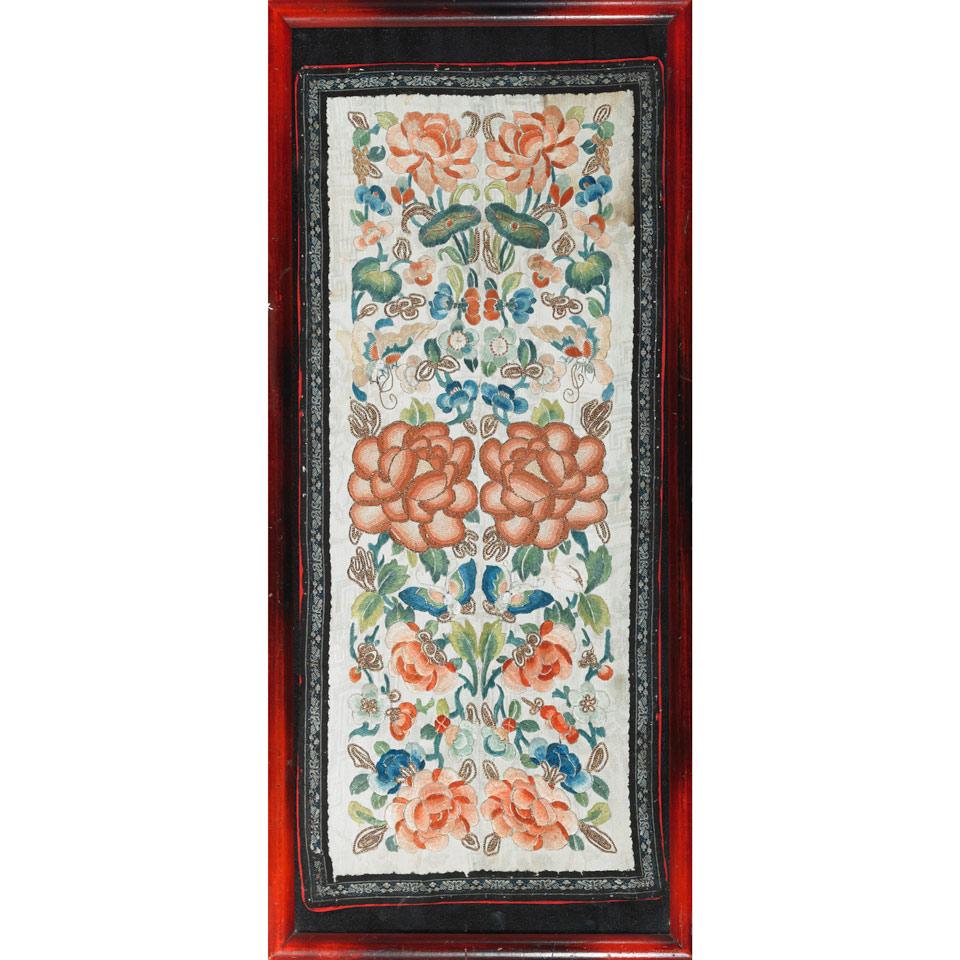 Chinese Silk Embroidery Panel, 19th century