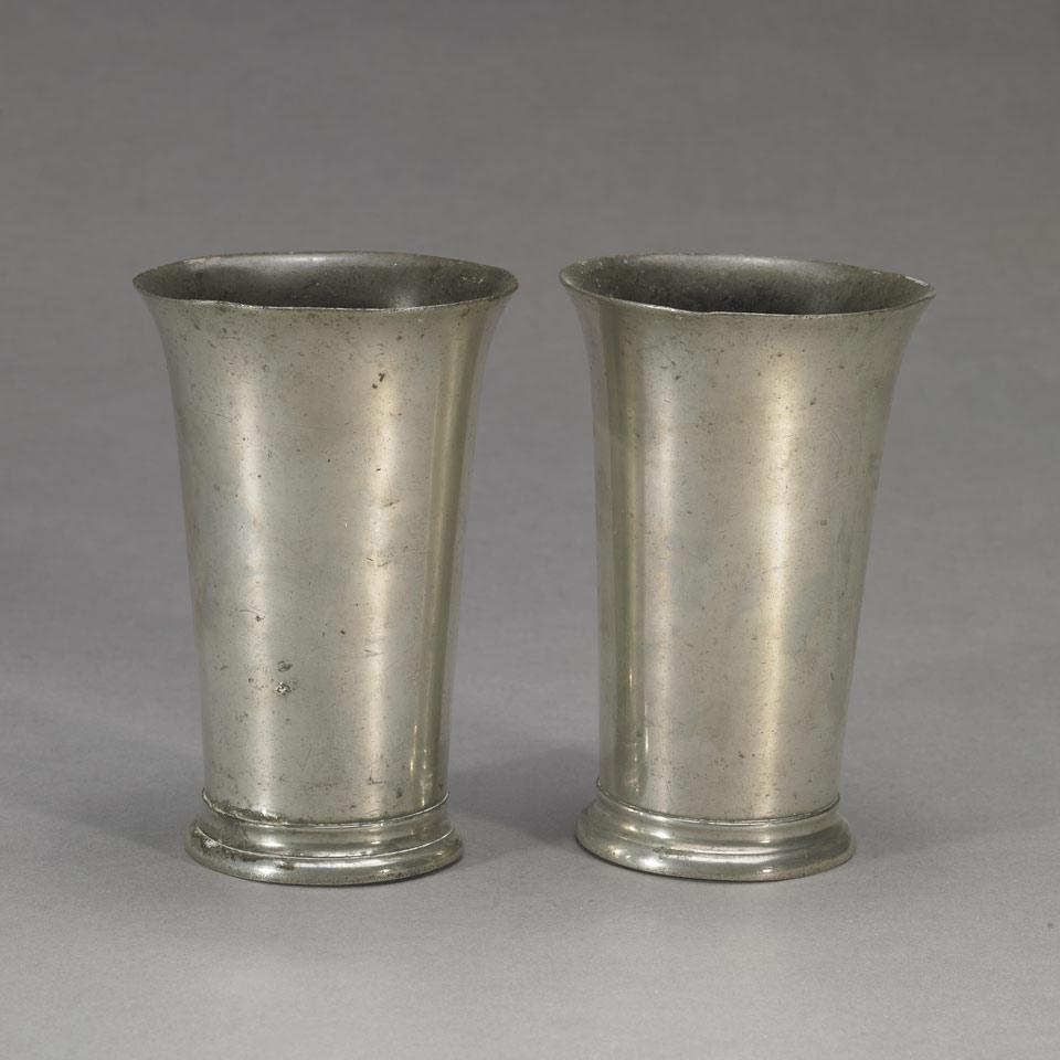 Pair of American Pewter Beakers, c.1830