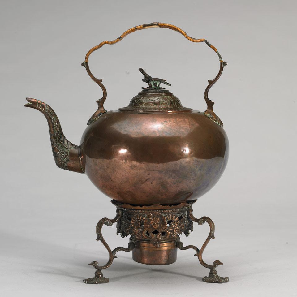 Georgian Copper Kettle on Stand, mid 18th century
