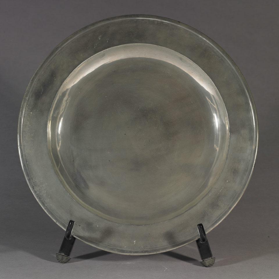 English Pewter Charger, John Townsend & Thomas Griffin, Fenchurch Street, London, c.1785