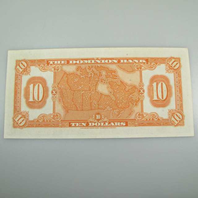 Dominion Bank 1938 $10 Bank Note