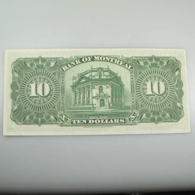 Bank Of Montreal $10 Bank Note 1923