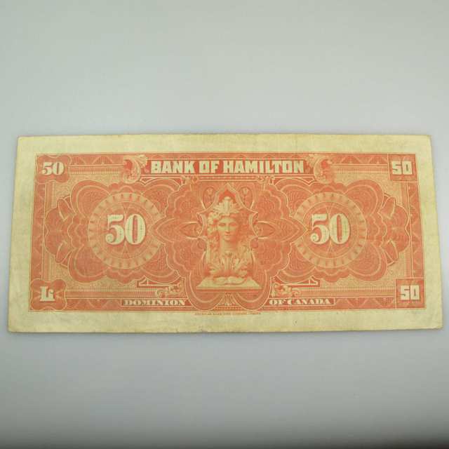 Bank Of Hamilton 1914 $50 Bank Notes