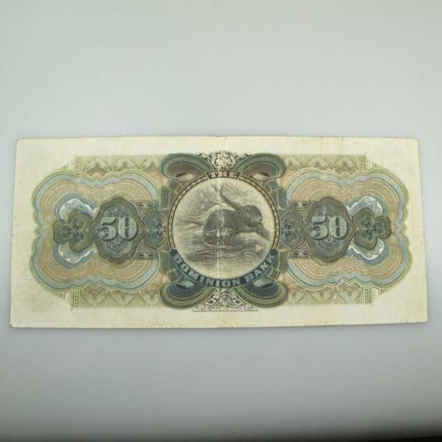 Dominion Bank 1925 $50 Bank Note