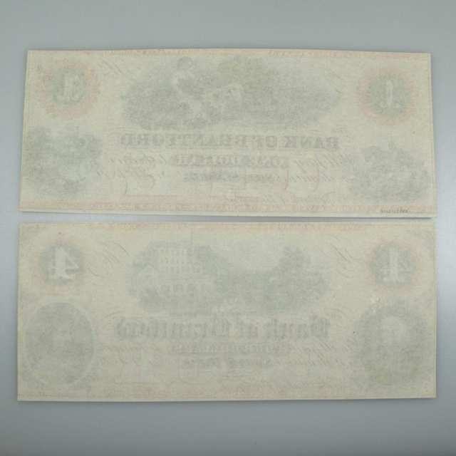 Two Bank Of Brantford 1859 Bank Notes