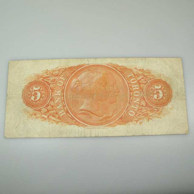 Bank Of Toronto 1917 $5 Bank Note