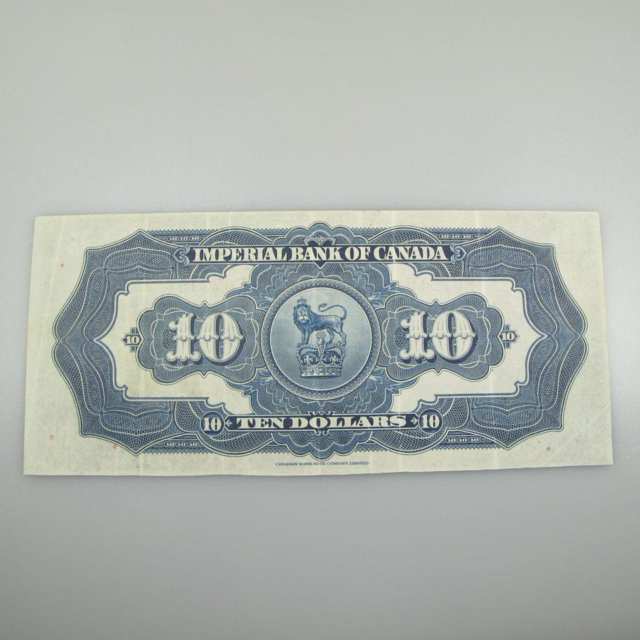 Imperial Bank Of Canada 1923 $10 Bank Note
