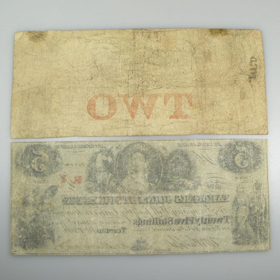 Two Farmer’s Joint Stock Bank 1849 Bank Notes