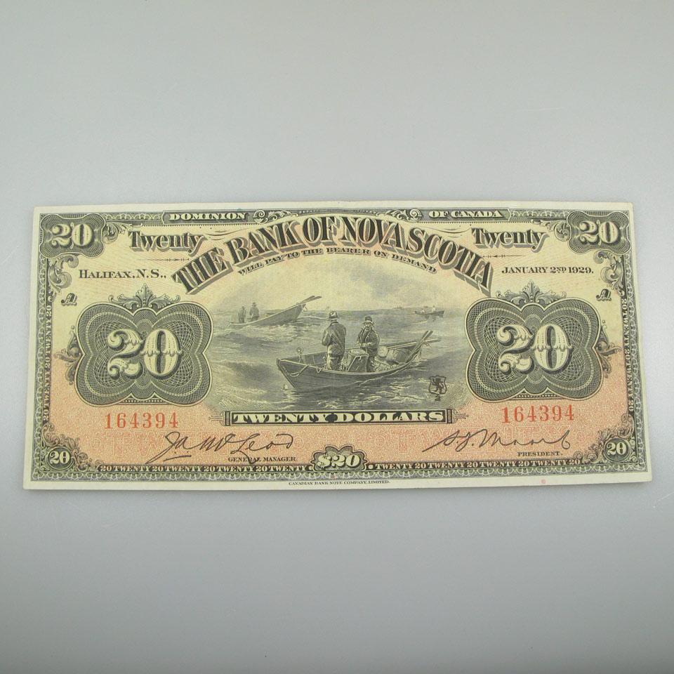 Bank Of Nova Scotia 1929 $20 Bank Note