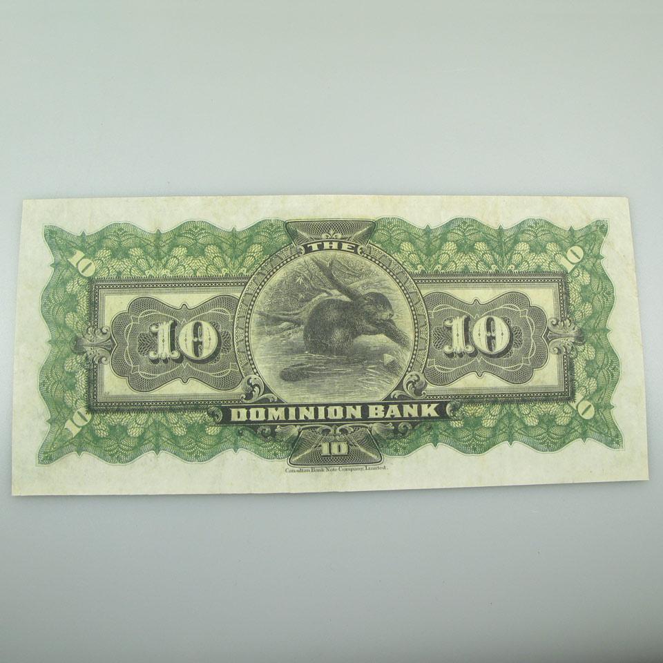Dominion Bank 1925 $10 Bank Note 