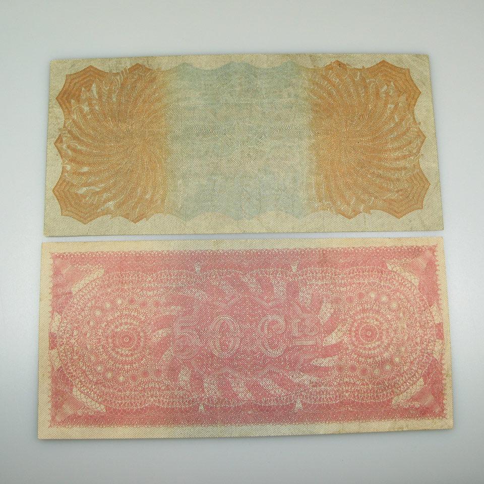 Two Newfoundland Government 1912-1913 Cash Notes