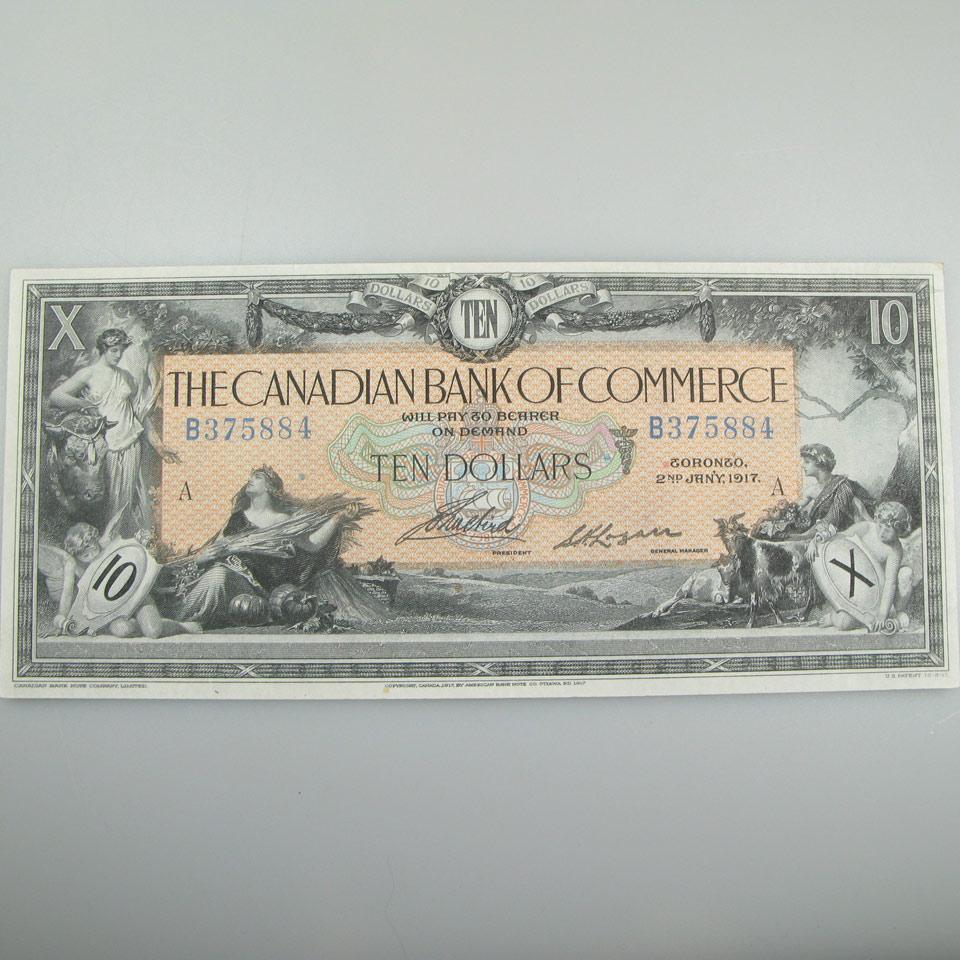 Canadian Bank Of Commerce 1917 $10 Bank Note