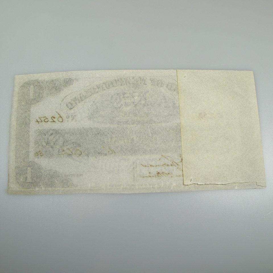 Island Of Newfoundland 1850 £1 Bank Note