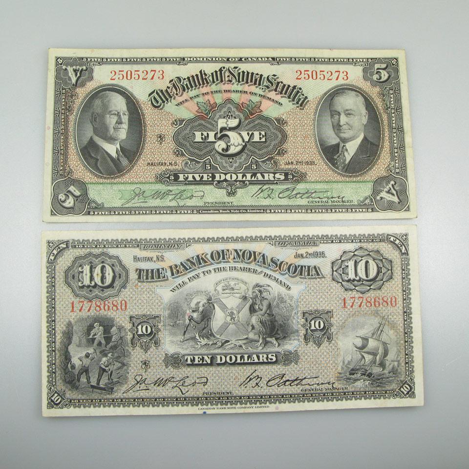 Two Bank Of Nova Scotia 1930’s Bank Notes