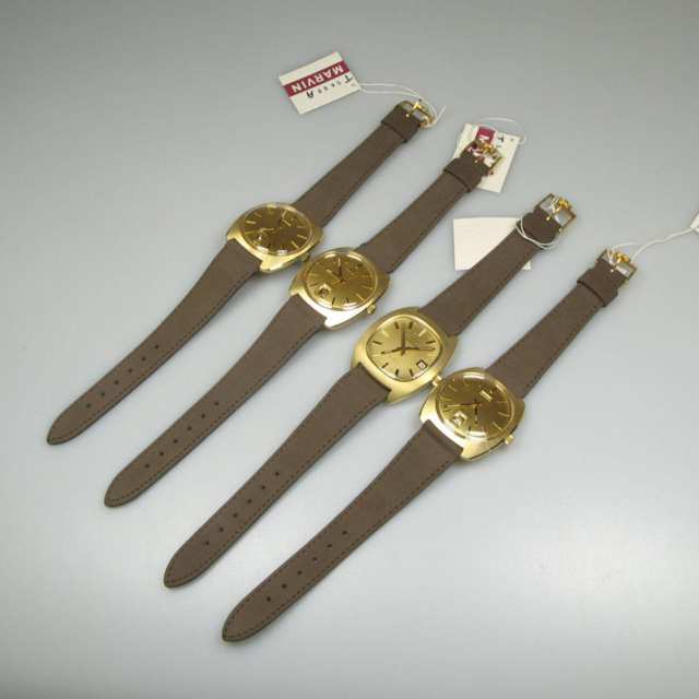 4 Marvin “Exactomatic” Automatic Wristwatches With Date