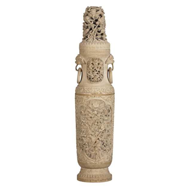 Massive Ivory Vase and Cover