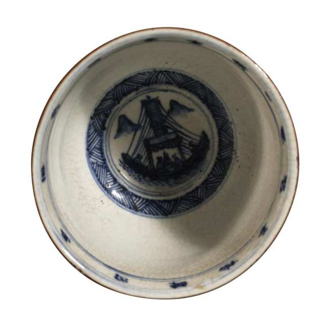 Blue and White Arita Bowl, Signed Shinzo, 17th/18th Century