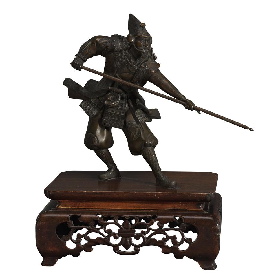 Bronze Model of a Samurai, Taisho Period (1912-1926)
