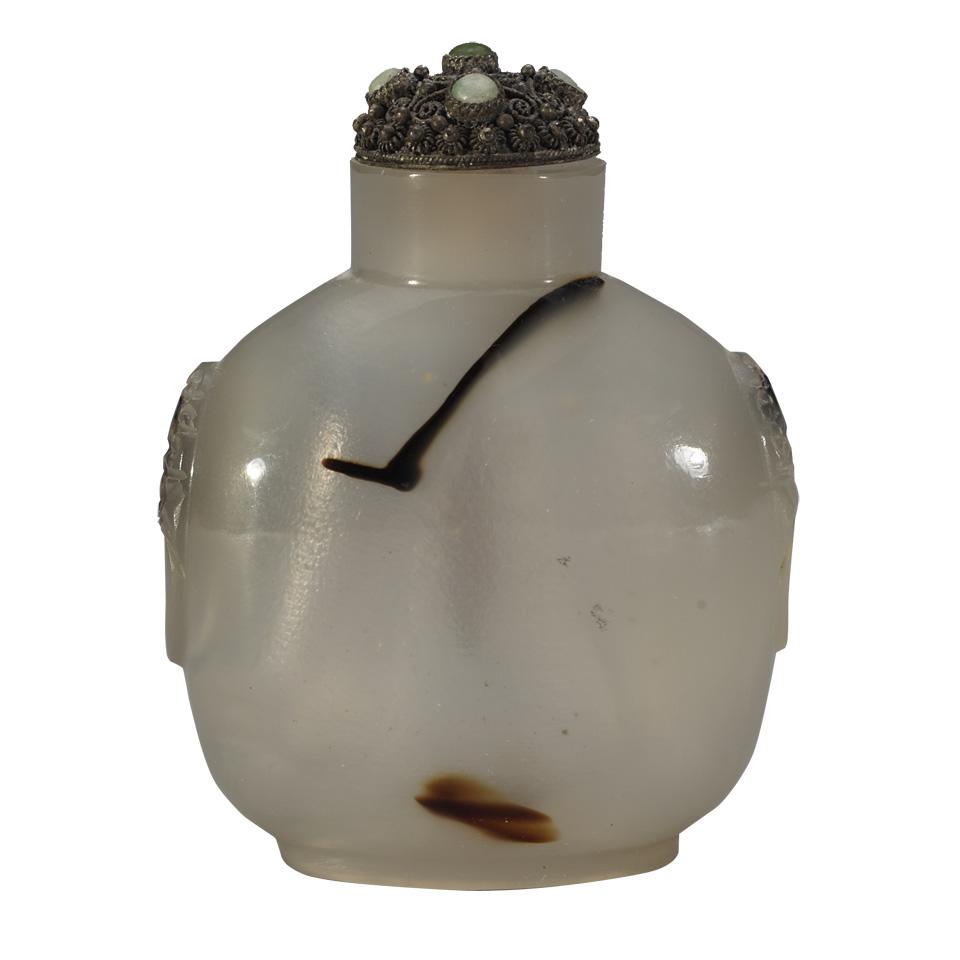 Agate Carved Snuff Bottle, 18th/19th Century