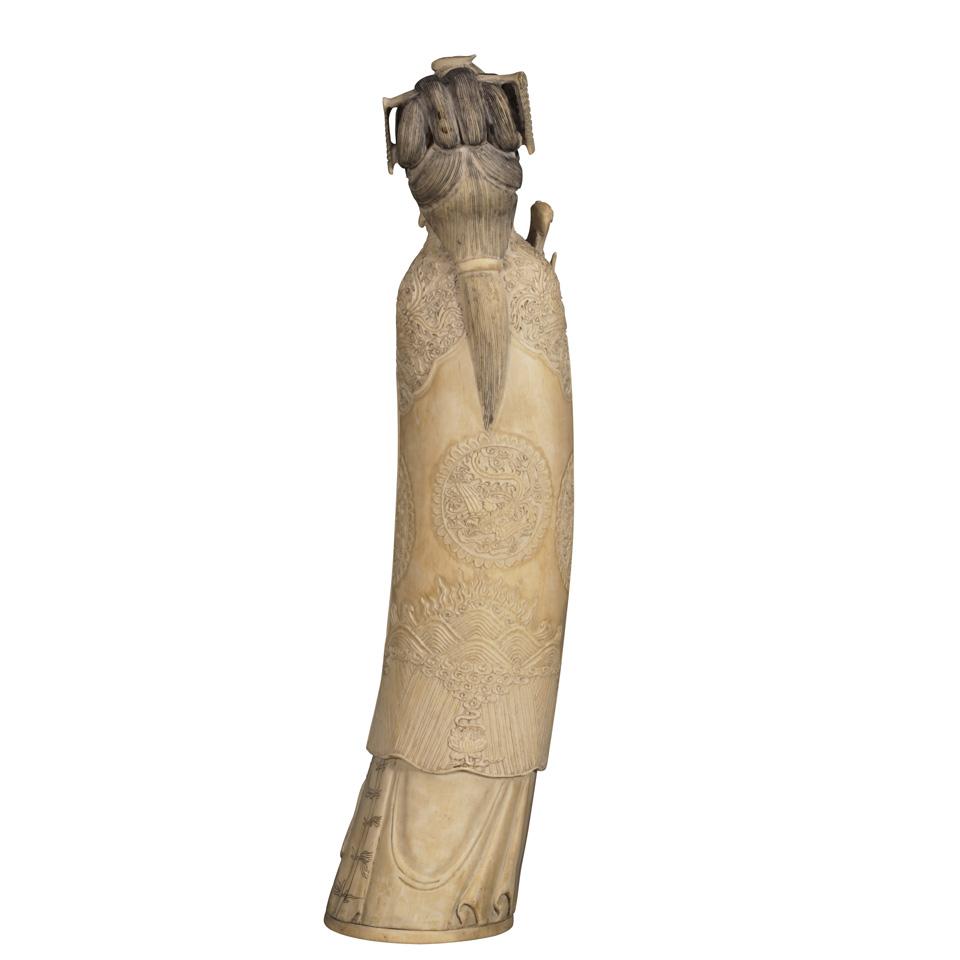 Large Ivory Figure of a Manchu Maiden