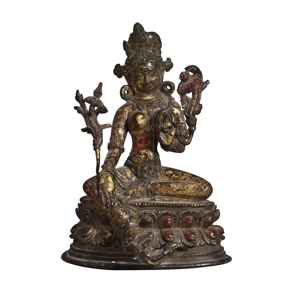 Bronze Figure of a Seated Tara, Pala Period, North India, 11th to 12th Century