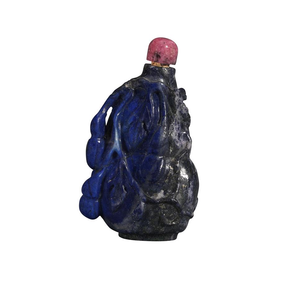 Lapis Lazuli Carved Snuff Bottle
