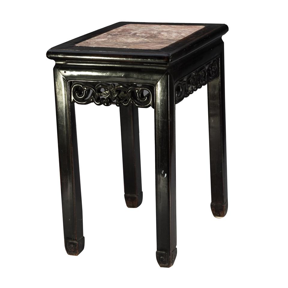 Huali Stool with Marble Top, Late Qing Dynasty