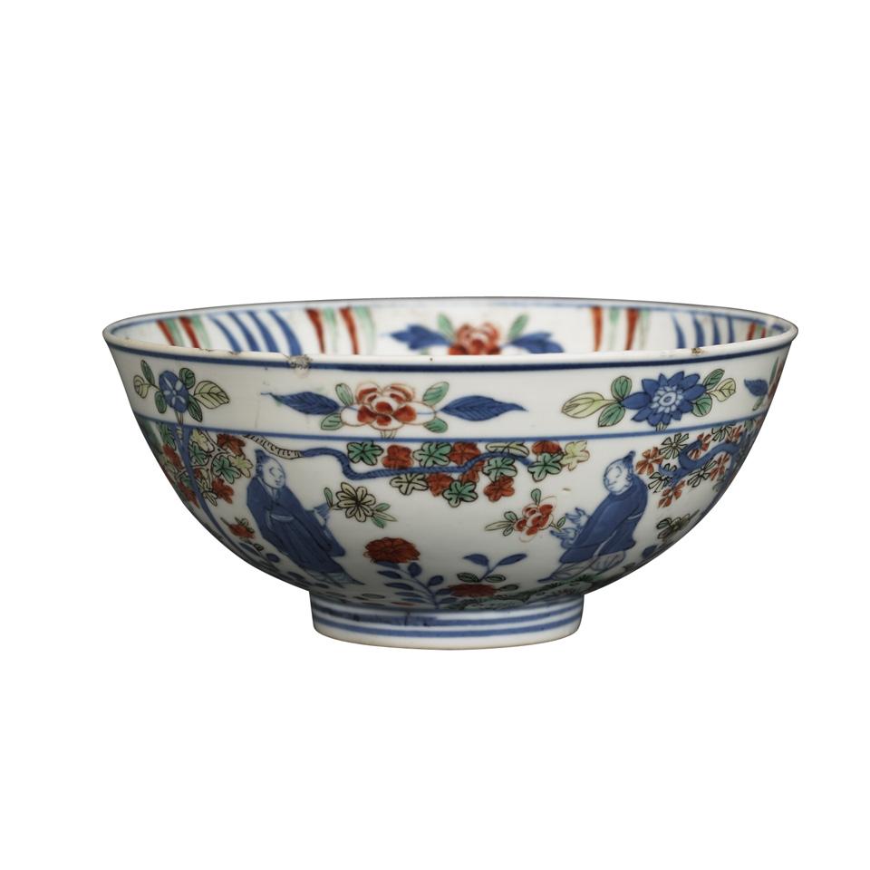 Wucai Bowl, Wanli Mark, 19th Century