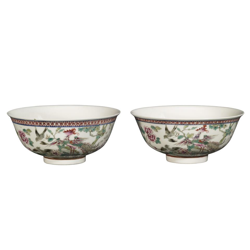 Pair of Famille Rose Bowls, Republican Period