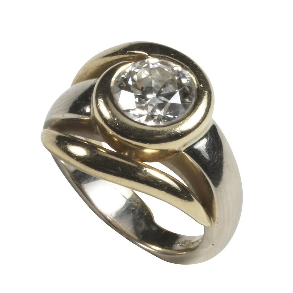 18k Yellow And White Gold Ring