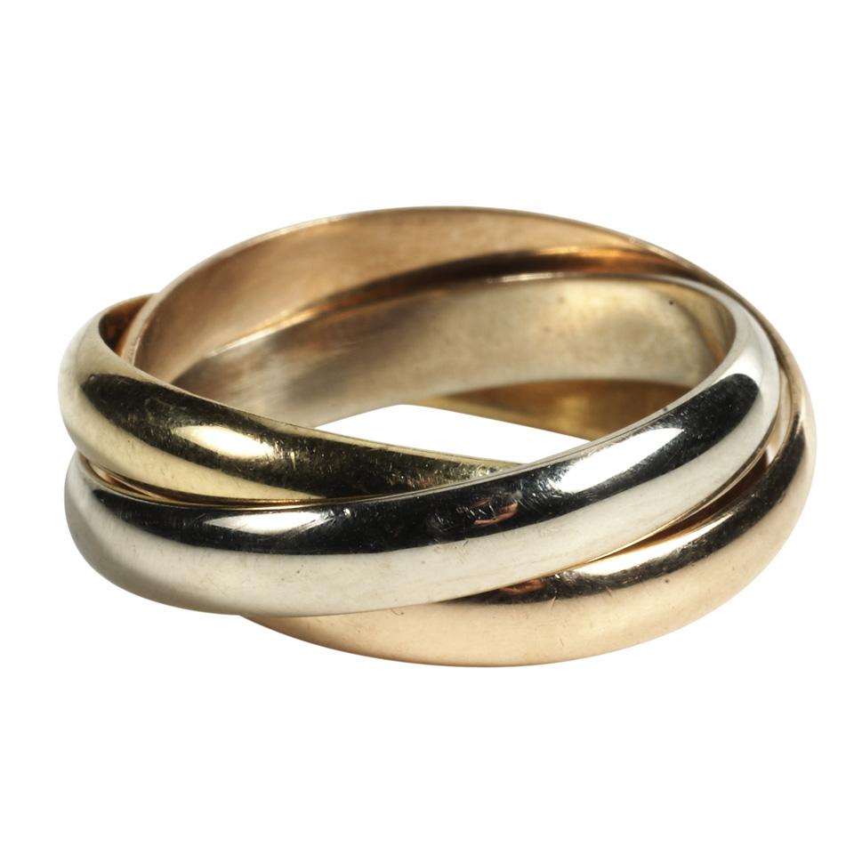 Must De Cartier 18k Three Colour Gold Trinity Ring