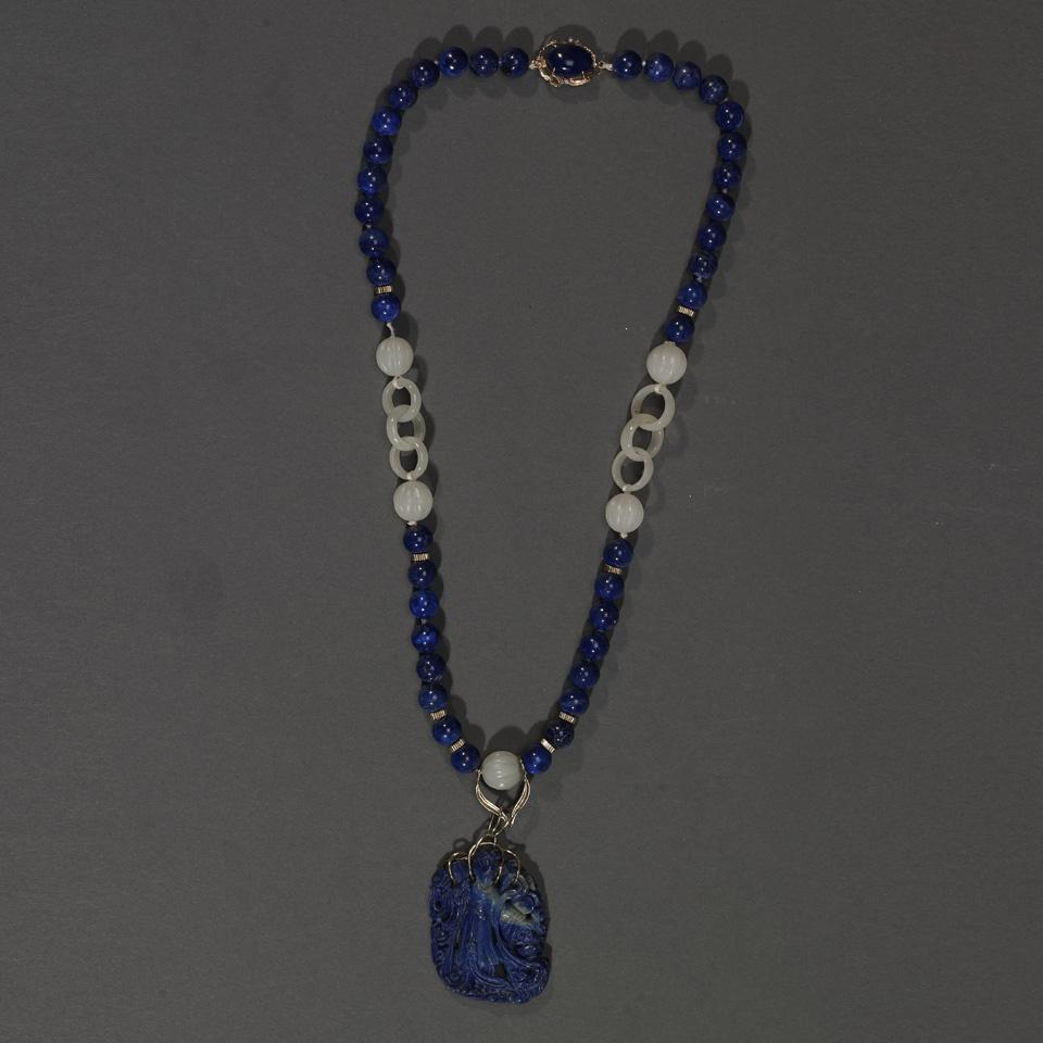 Lapis Lazuli and Jade Necklace